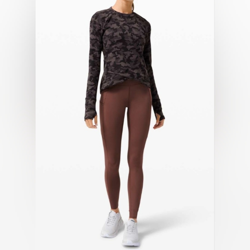 Lululemon Close to Crossing Long Sleeve Women's Size 8. Rulu Pullover Gray Camo